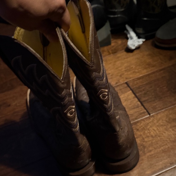Cavender’s full quill Ostrich Brown Leather Boots Sz 7 - Picture 6 of 7